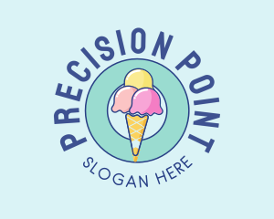 Cute Ice Cream Cone logo design