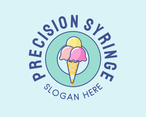 Cute Ice Cream Cone logo design