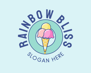 Cute Ice Cream Cone logo design