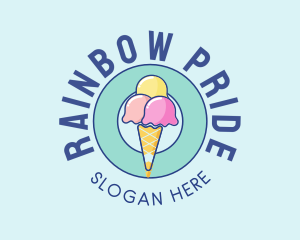 Cute Ice Cream Cone logo design