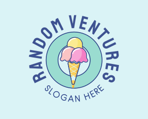 Cute Ice Cream Cone logo design