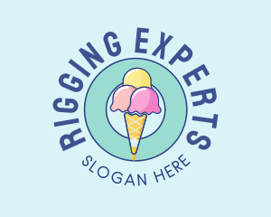 Cute Ice Cream Cone logo design