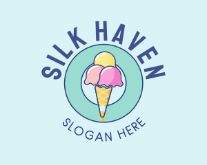 Cute Ice Cream Cone logo design