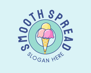 Cute Ice Cream Cone logo design