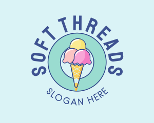 Cute Ice Cream Cone logo design