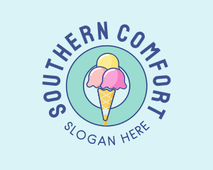 Cute Ice Cream Cone logo design