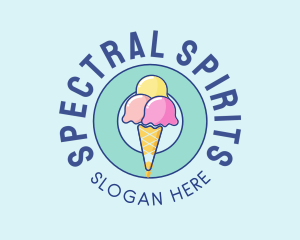 Cute Ice Cream Cone logo design