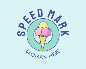 Cute Ice Cream Cone logo design