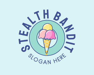 Cute Ice Cream Cone logo design