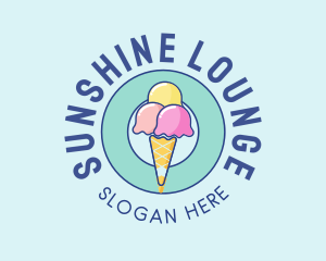 Cute Ice Cream Cone logo design