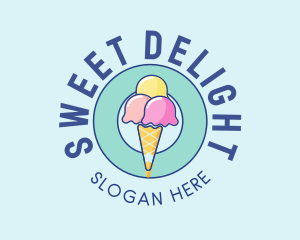 Sherbet - Cute Ice Cream Cone logo design