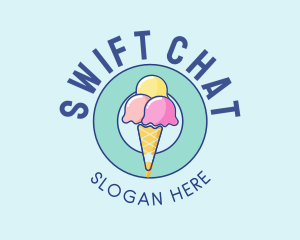 Snow Cone - Cute Ice Cream Cone logo design