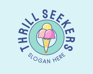 Cute Ice Cream Cone logo design