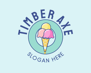 Cute Ice Cream Cone logo design