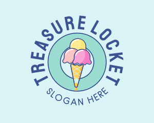 Cute Ice Cream Cone logo design