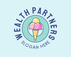 Cute Ice Cream Cone logo design