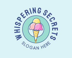 Cute Ice Cream Cone logo design