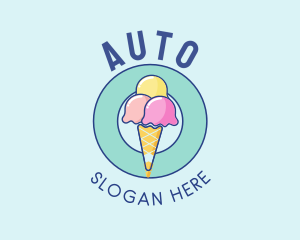 Cooler - Cute Ice Cream Cone logo design