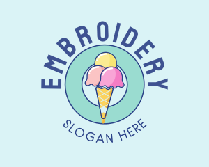 Cute Ice Cream Cone logo design