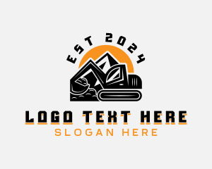 Excavation - Quarry Excavator Construction logo design