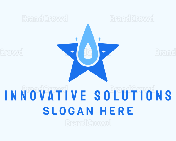Star Cleaning Droplet Logo