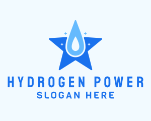 Hydrogen - Star Cleaning Droplet logo design