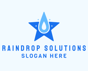 Star Cleaning Droplet logo design