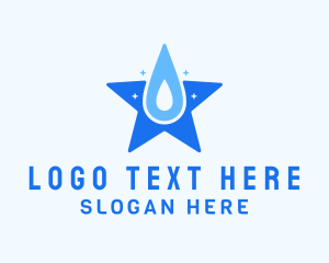 Water - Star Cleaning Droplet logo design