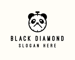 Panda Stopwatch Clock logo design