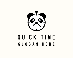 Minute - Panda Stopwatch Clock logo design