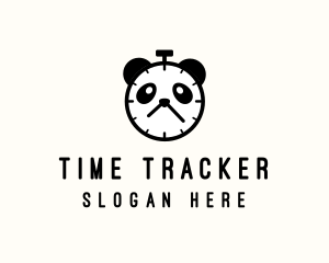 Stopwatch - Panda Stopwatch Clock logo design