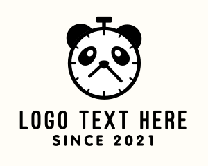 Stopwatch - Panda Stopwatch Clock logo design