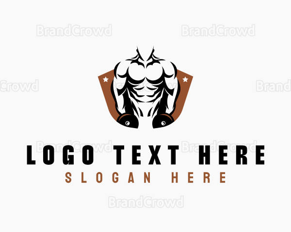 Muscle Weightlifting Fitness Logo