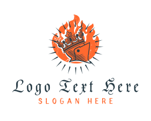 Flame - Flaming Crown Knight logo design