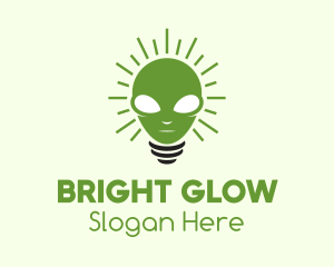 Lighting - Alien Light Bulb logo design