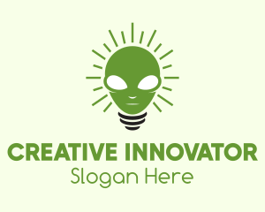 Inventor - Alien Light Bulb logo design
