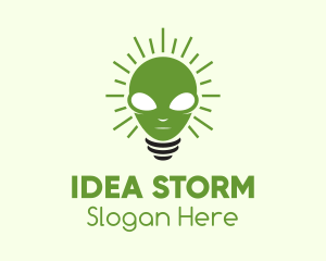 Alien Light Bulb logo design