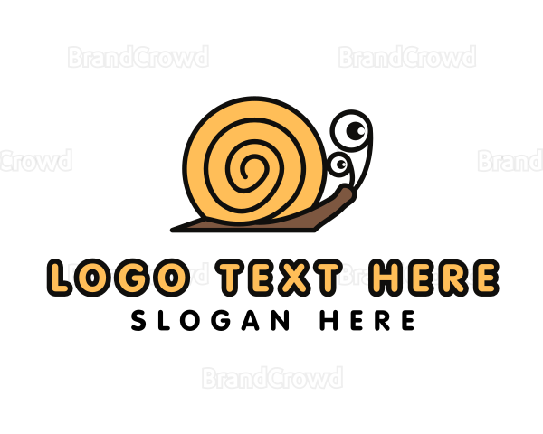 Cartoon Shell Snail Logo