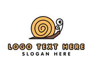 Snail - Cartoon Shell Snail logo design