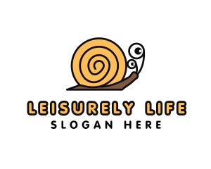 Slow - Cartoon Shell Snail logo design