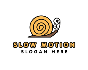 Slug - Cartoon Shell Snail logo design