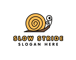 Cartoon Shell Snail logo design