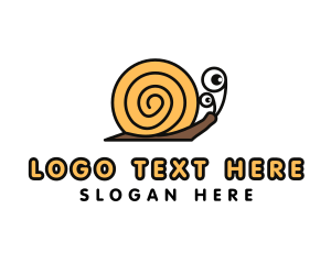 Slow - Cartoon Shell Snail logo design