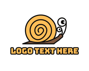 Snail - Yellow Shell Snail logo design