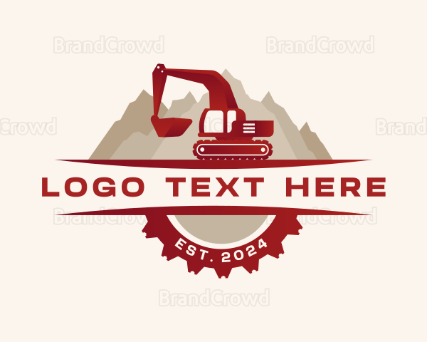 Excavator Industrial Construction Logo