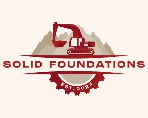 Excavator Industrial Construction Logo