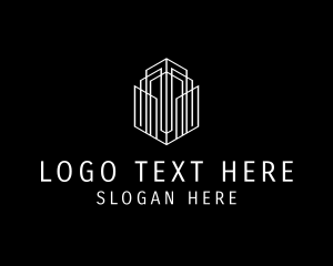 Hexagon Building Tower logo design