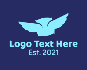 Bed - Blue Pillow Wings logo design