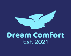 Blue Pillow Wings logo design