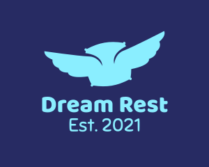 Mattress - Blue Pillow Wings logo design